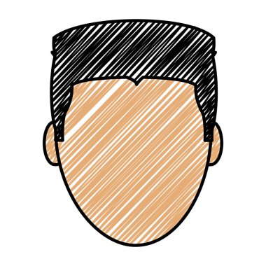 Avatar erkek saç modeli ile baş ve meçhul doodle