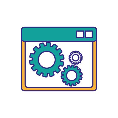 Vektör çizim tasarım site ve web yanıt veren Web sitesi ve teknoloji Tema Isolated dişli