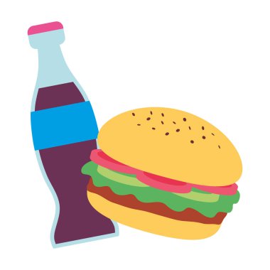 Hamburger ve soda tasarım