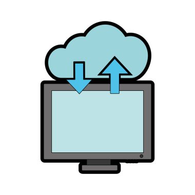 Bilgisayar aygıtı becerikli alet ve teknoloji Tema izole tasarım vektör çizim