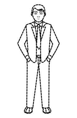 gömlek ve kravat stili ile noktalı şekil şık adam