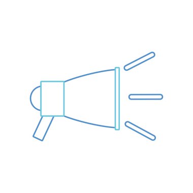 Amplifer hoparlör megafon megafon ve Tema izole tasarım vektör çizim duyurdu