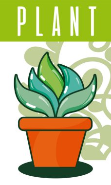 Ev bitkisi pot karikatürler vektör çizim grafik tasarım