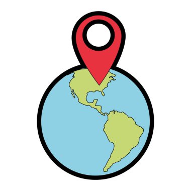 GPS seyahat gezinti ve rota Tema izole tasarım vektör çizim