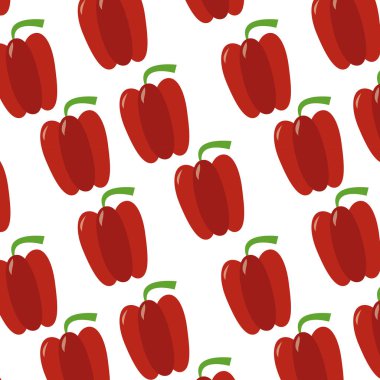 Biber sebze sağlıklı ve organik gıda Tema izole tasarım vektör çizim