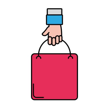 adam el ile alışveriş çantası Pazar