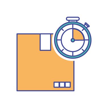 Vektör çizim tasarım kutusu ve teslimat nakliye ve lojistik Tema Isolated Chronometre