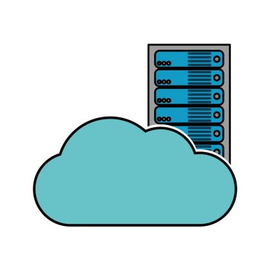 Veri Merkezi barındırma web ve Tema izole tasarım vektör çizim temel