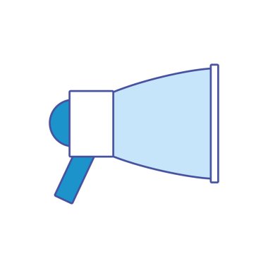 Amplifer hoparlör megafon megafon ve Tema izole tasarım vektör çizim duyurdu