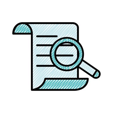 rendelenmiş belge bilgi kağıt büyüteç ile