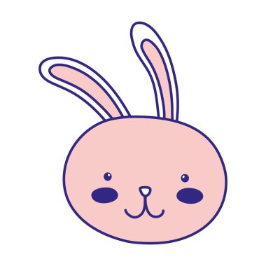 tam renkli mutlu tavşan baş hayvan karakter