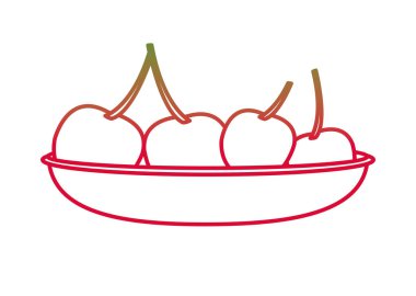 Kiraz meyve sağlıklı ve organik gıda Tema izole tasarım vektör çizim