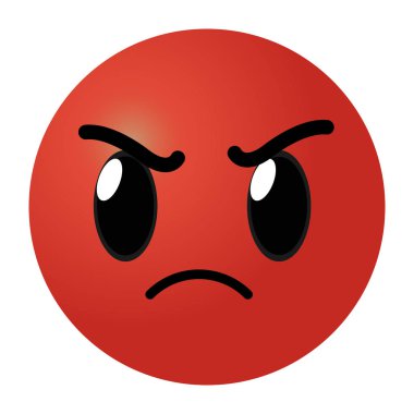 Kırmızı kızgın yüz jest emoji ifade