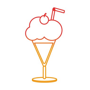 Dondurma ve tatlı tatlı gıda Tema izole tasarım vektör çizim