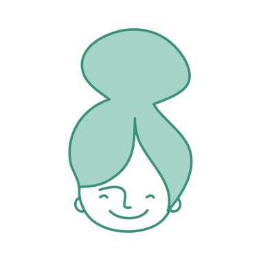 Duo renk avatar kadın baş saç modeli tasarımı ile