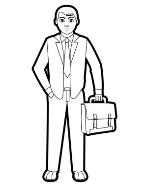 Anahat adam bavul ve şık giysileriyle stili