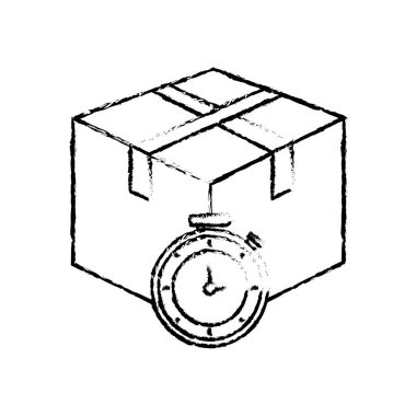 Vektör çizim tasarım kutusu ve teslimat nakliye ve lojistik Tema Isolated Chronometre