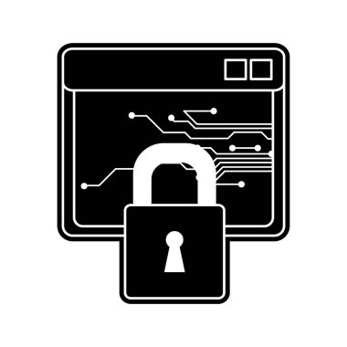 Vektör çizim tasarım site ve web yanıt veren Web sitesi ve teknoloji Tema Isolated asma kilit