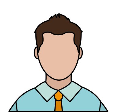 çizgi rengi avatar adam yüzü ve şık gömlek