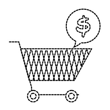 noktalı şekil sohbet kabarcığı dolar simgesiyle araba almaya