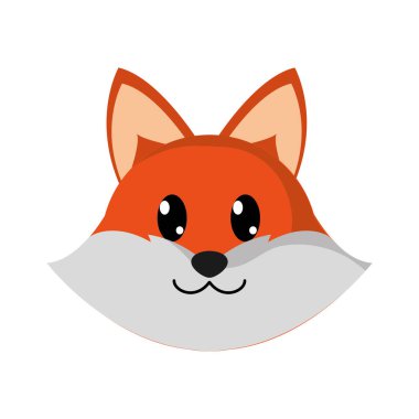 sevimli hayvan karakter renkli fox baş