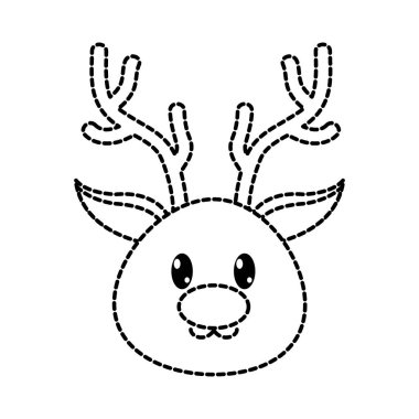 şekil Ren geyiği baş sevimli hayvan karakter noktalı