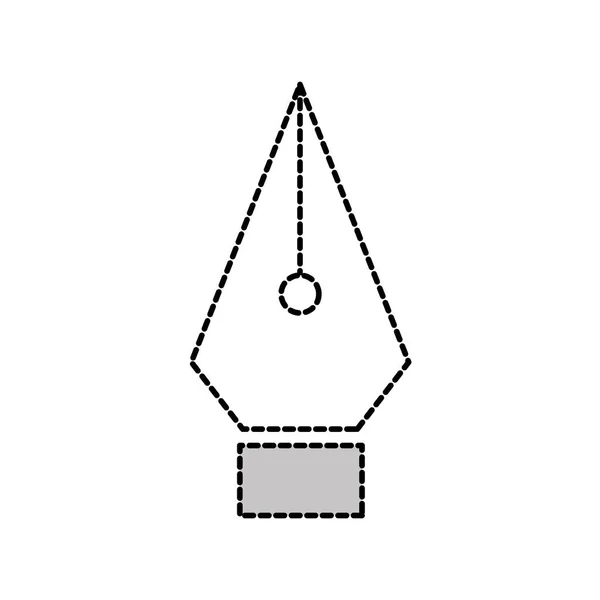 Pointillé forme métal bureau plume stylo pointe — Image vectorielle