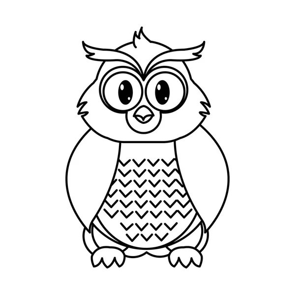 线猫头鹰可爱的野生动物字符 — 图库矢量图片