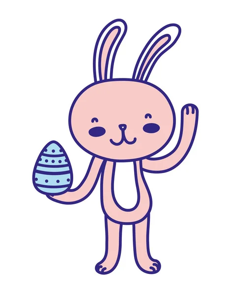 Couleur heureux lapin animal avec oeuf de Pâques — Image vectorielle