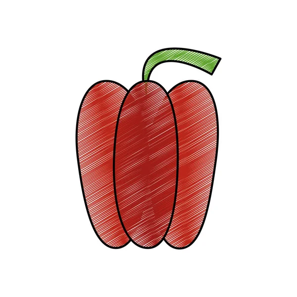 Poivre Légumes Sain Bio Thème Design Isolé Illustration Vectorielle — Image vectorielle