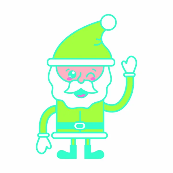 Santa Cartoon Van Merry Christmas Seizoen Geïsoleerde Themaontwerp Vectorillustratie — Stockvector