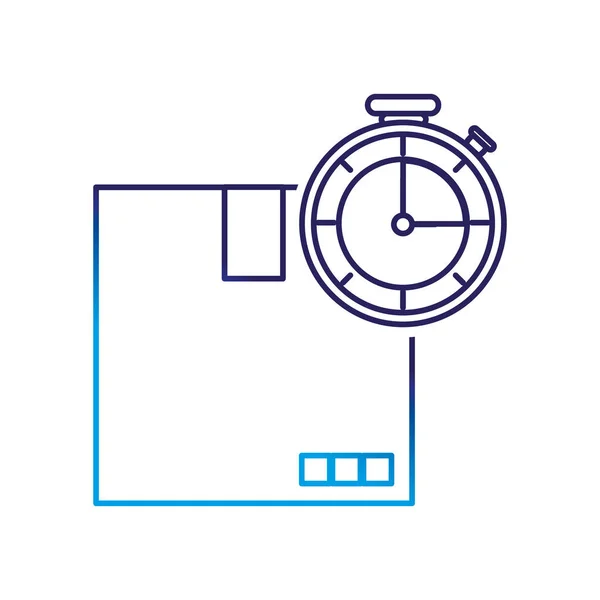 Box Und Chronometer Der Lieferung Versand Und Logistik Thema Isolierte — Stockvektor