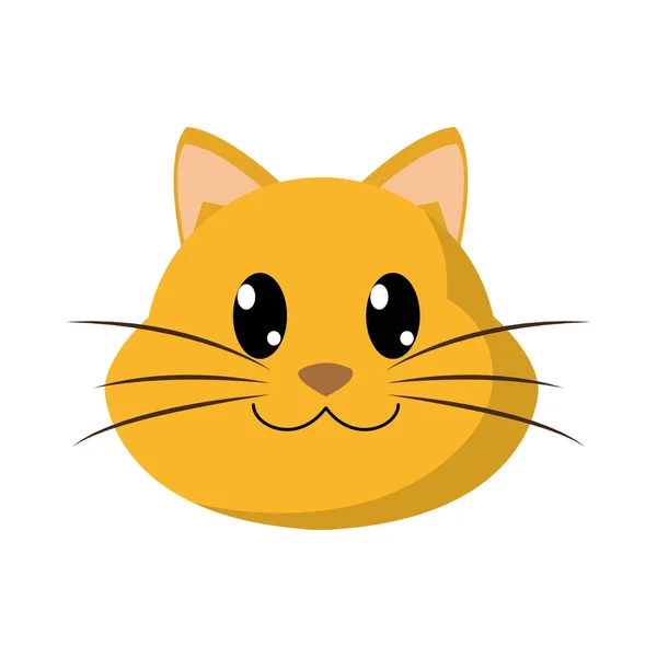 Színes boldog macska feje aranyos állat karaktert — Stock Vector