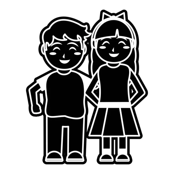 Dívka a chlapec kreslený design — Stockový vektor