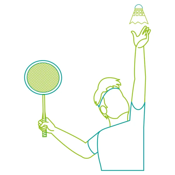 Conception du joueur de badminton — Image vectorielle