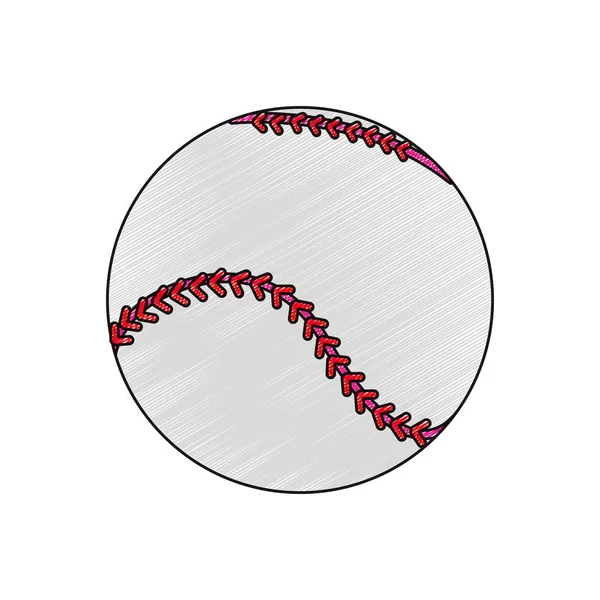 Pallone Baseball Della Competizione Sportiva Tema Del Gioco Design Isolato — Vettoriale Stock