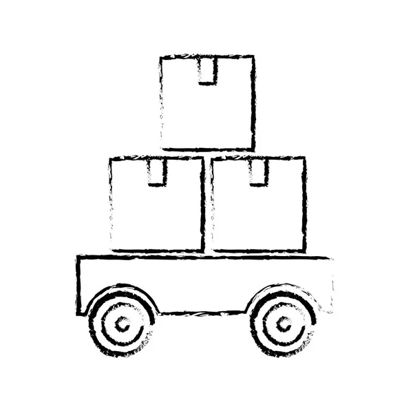 Caja Entrega Envío Logística Tema Diseño Aislado Ilustración Vectorial — Archivo Imágenes Vectoriales