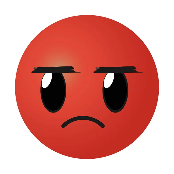 Κόκκινο ενοχλητικό πρόσωπο χειρονομία emoji έκφραση — Διανυσματικό Αρχείο