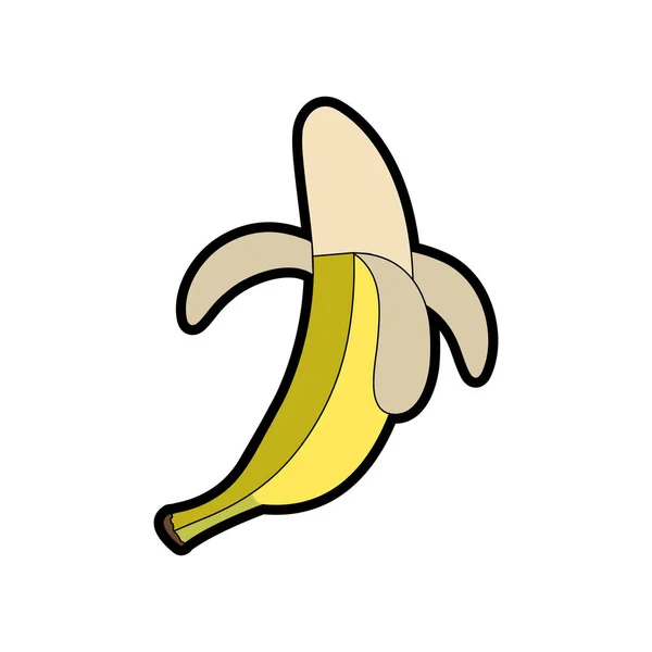 Banan Frukt Hälsosam Och Ekologisk Mat Tema Isolerade Design Vektorillustration — Stock vektor