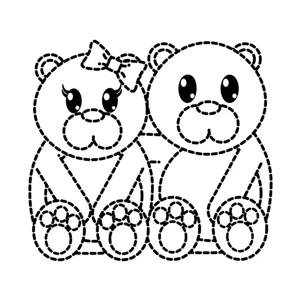 noktalı şekli birlikte çift sevimli hayvan ayı