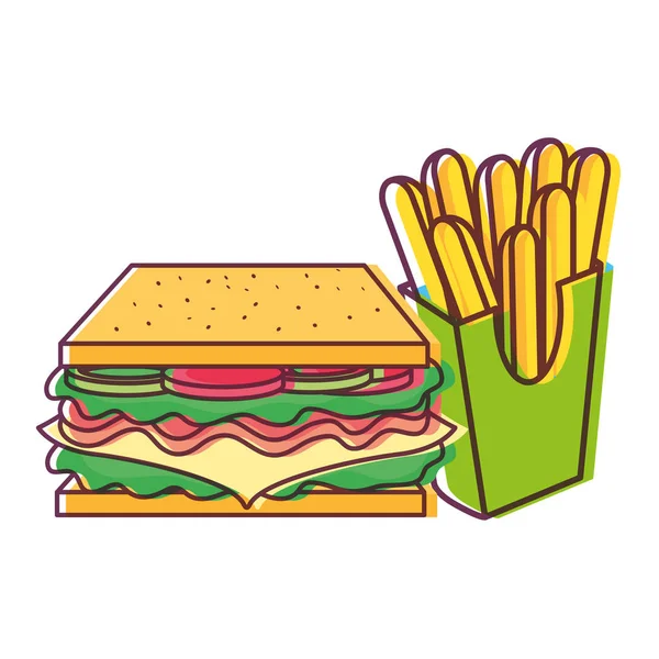 Design a sandwich isolato — Vettoriale Stock