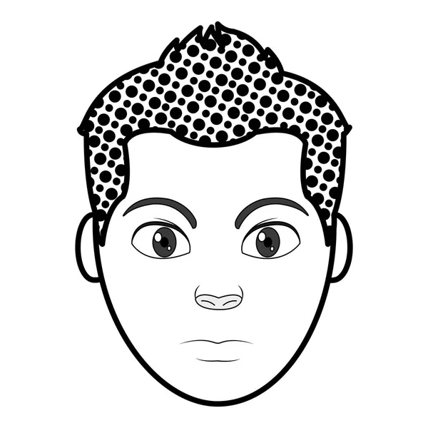 Remplissage texture avatar homme tête avec conception de coiffure — Image vectorielle