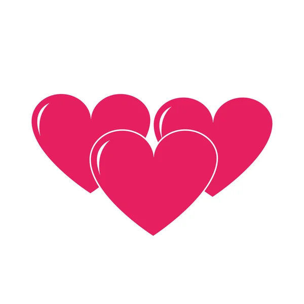 Bunte Herzen Liebe Symbol der Leidenschaft Design-Ikone — Stockvektor
