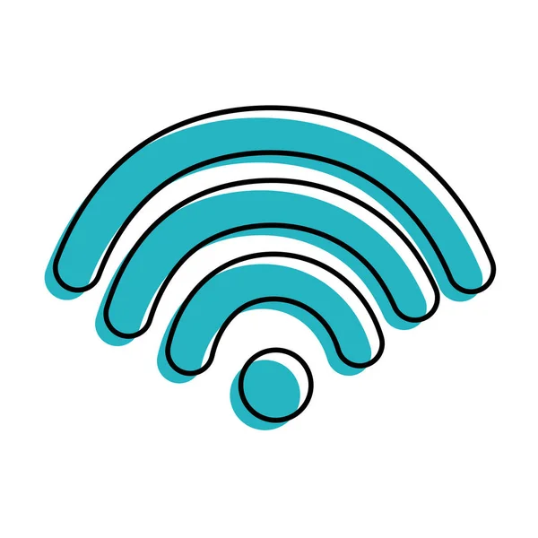Flyttade färg digital wifi anslutning ikonen signal — Stock vektor