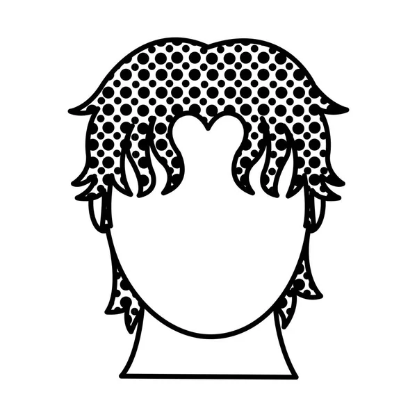 Enchimento de textura avatar homem cabeça com penteado e rosto padrão — Vetor de Stock
