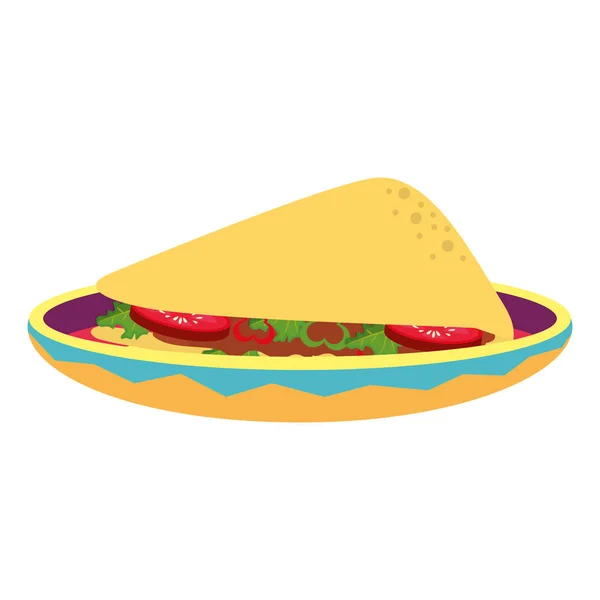 Diseño de quesadilla aislado — Vector de stock