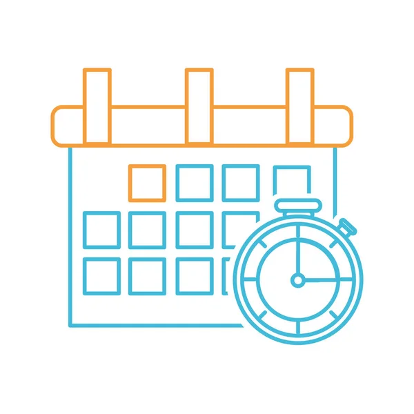 Kalender Und Chronometer Der Lieferung Versand Und Logistik Thema Isolierte — Stockvektor