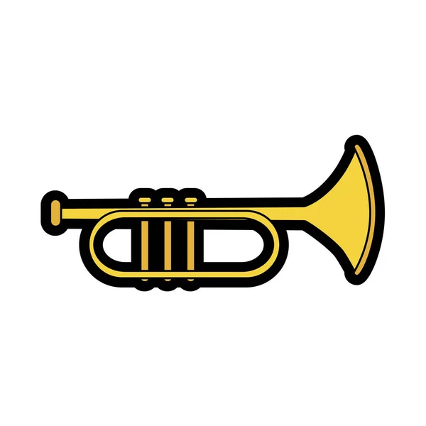 Diseño de trompeta aislado — Vector de stock