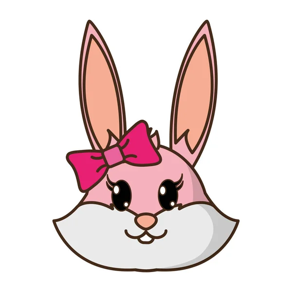 Femelle tête de lapin animal mignon — Image vectorielle