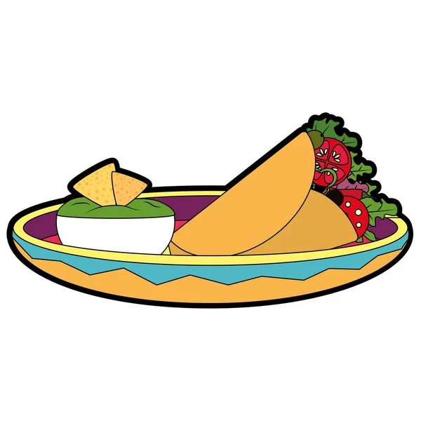 Conception de burrito isolé — Image vectorielle